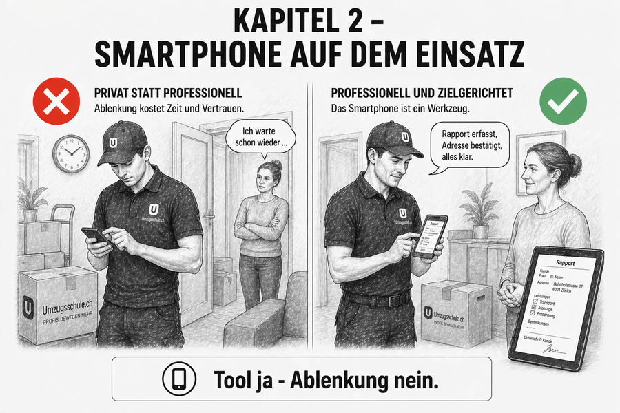 Smartphone auf dem Einsatz