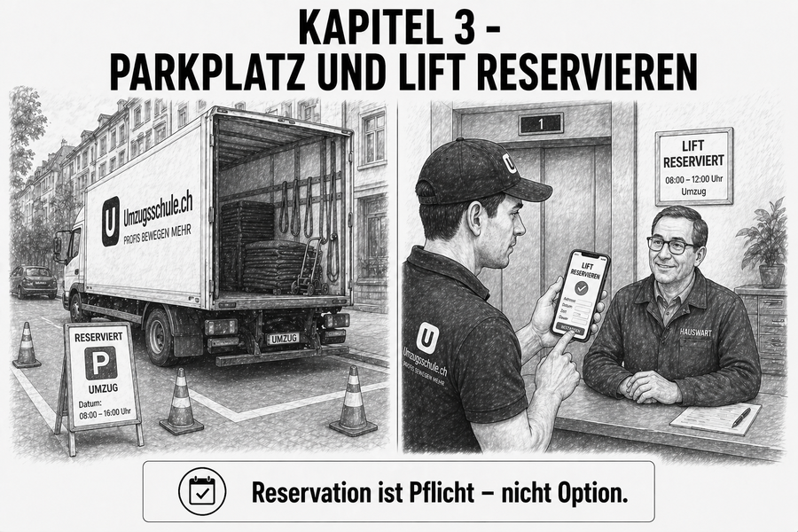 Parkplatz und Lift