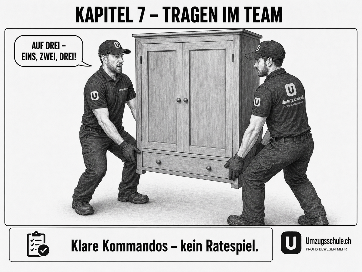 Tragen im Team – klare Kommandos
