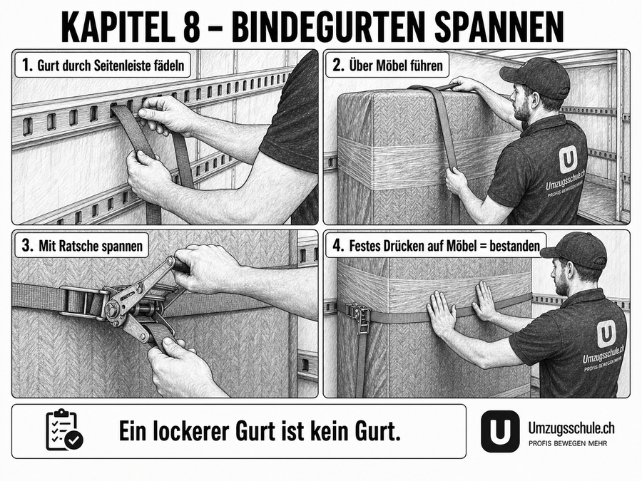 Bindegurten richtig spannen